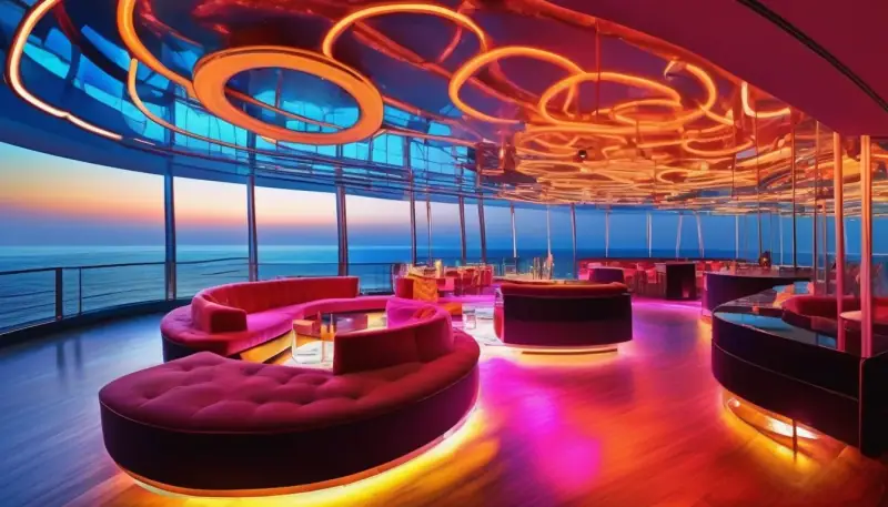 Sky Lite Bar pada malam hari